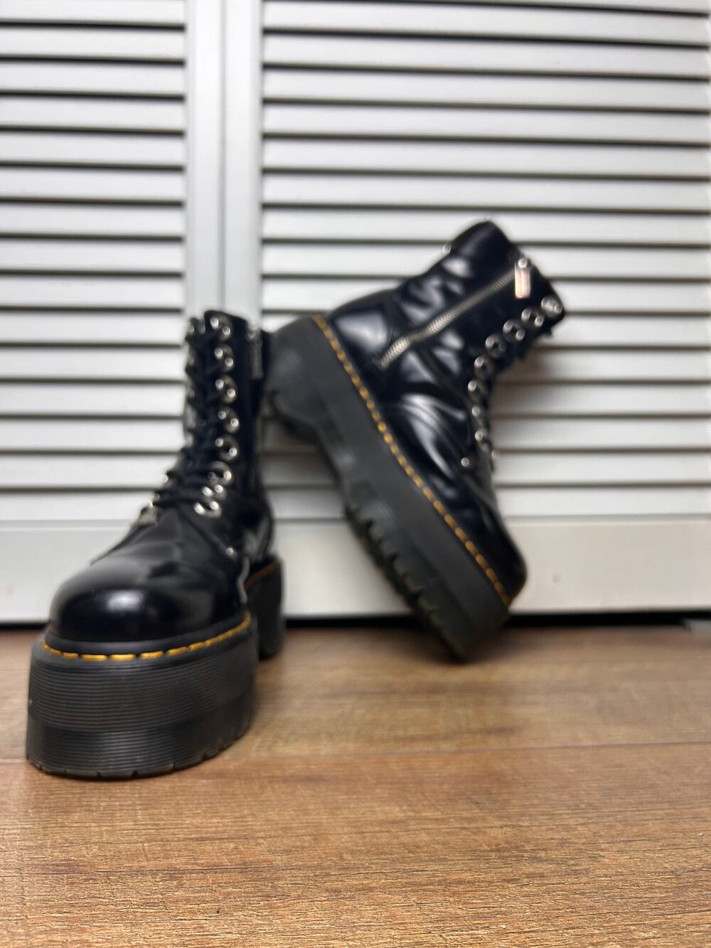 Dr Martens Jadon Max Platform Boots Black UK 8 US 10 With Handmade Boot Charms